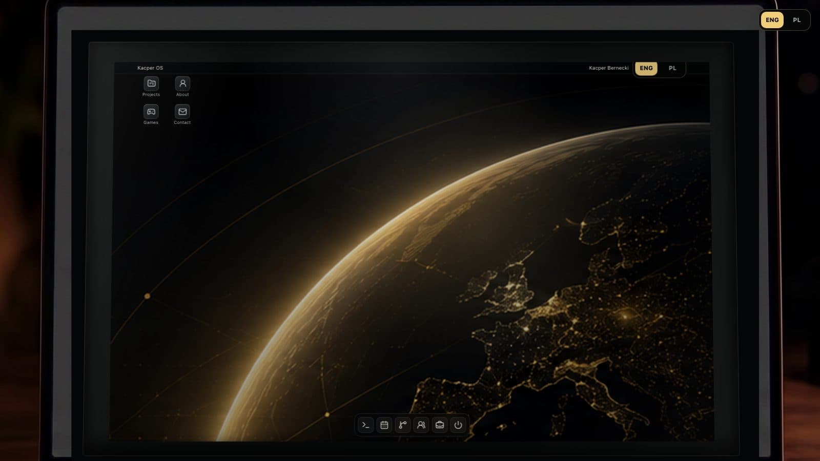 Interactive MacBook portfolio desktop preview